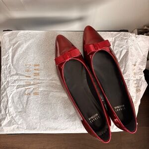 Stuart Weitzman Red Bow Flats